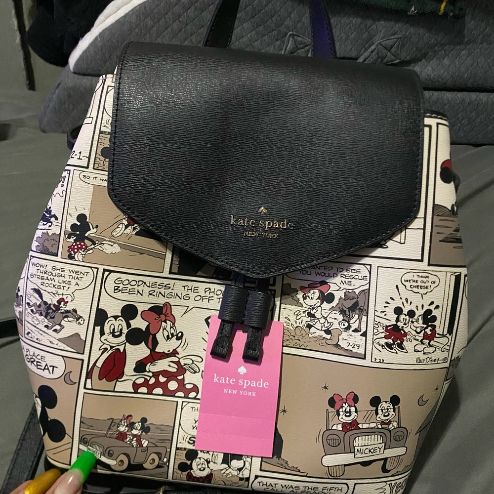 Kate Spade Disney Comic Print Backpack - Black and Tan